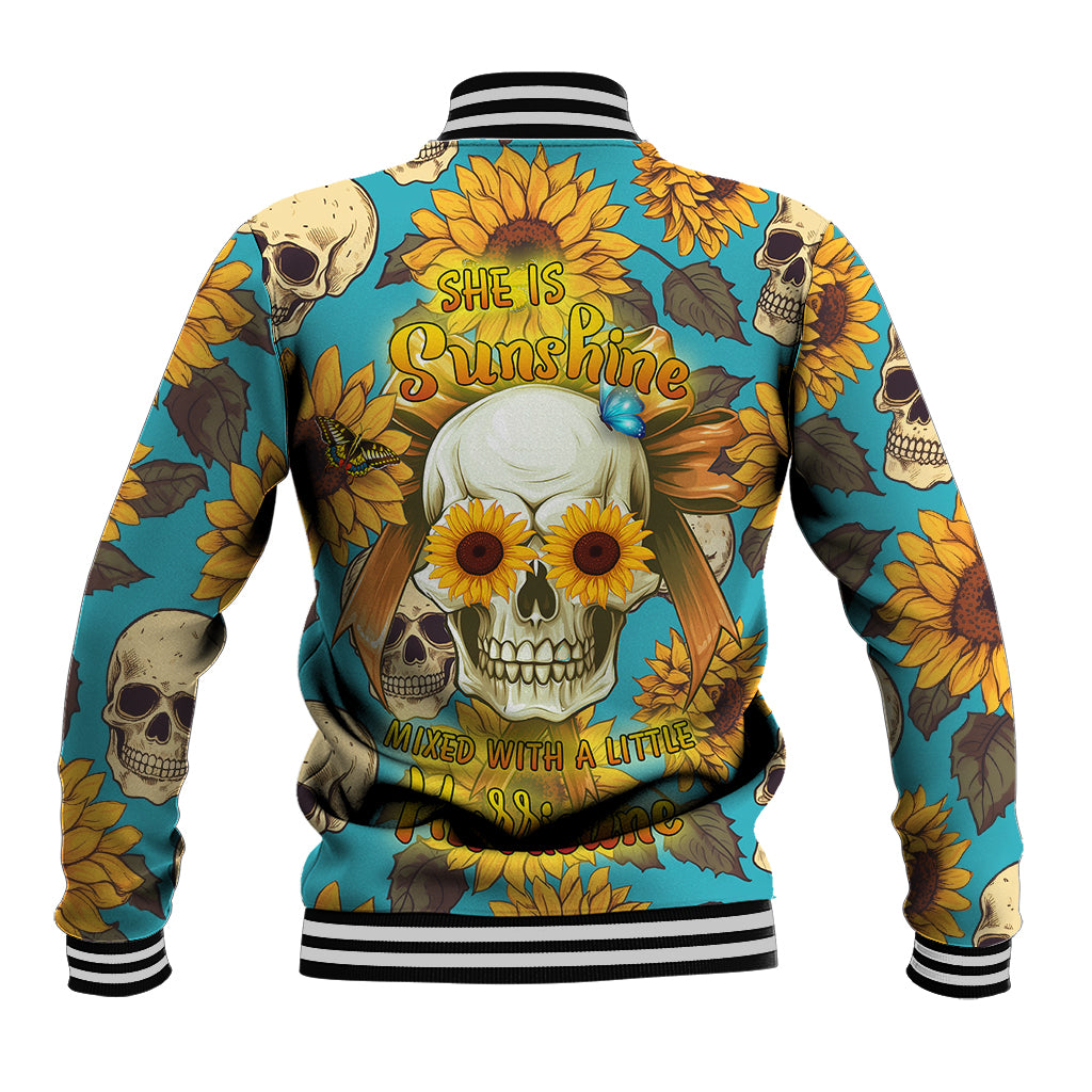 She Is Sunshine Mixed With A Little Hurricane Baseball Jacket - Wonder Print Shop
