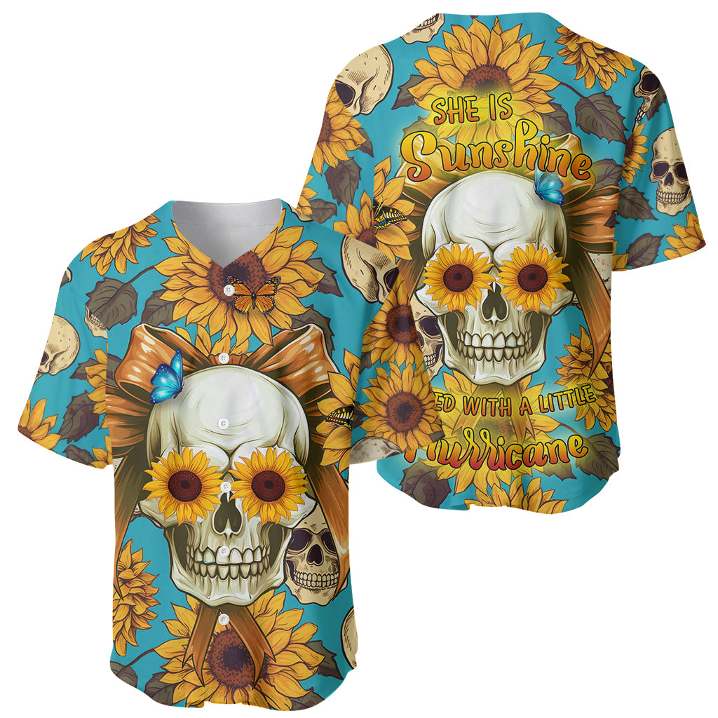 She Is Sunshine Mixed With A Little Hurricane Baseball Jersey - Wonder Print Shop
