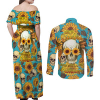 She Is Sunshine Mixed With A Little Hurricane Couples Matching Off Shoulder Maxi Dress and Long Sleeve Button Shirts - Wonder Print Shop