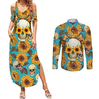 She Is Sunshine Mixed With A Little Hurricane Couples Matching Summer Maxi Dress and Long Sleeve Button Shirts - Wonder Print Shop