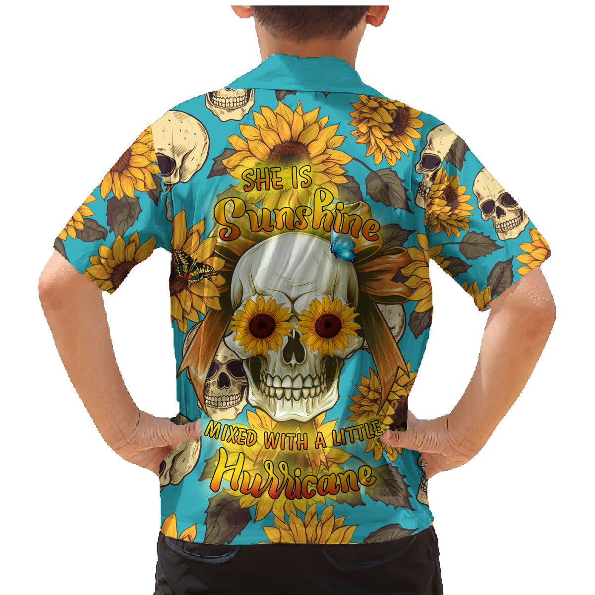 She Is Sunshine Mixed With A Little Hurricane Family Matching Mermaid Dress and Hawaiian Shirt - Wonder Print Shop