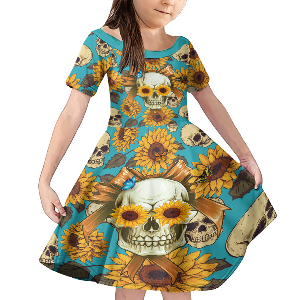 She Is Sunshine Mixed With A Little Hurricane Family Matching Mermaid Dress and Hawaiian Shirt - Wonder Print Shop