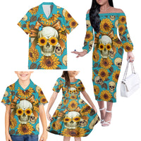 She Is Sunshine Mixed With A Little Hurricane Family Matching Off Shoulder Long Sleeve Dress and Hawaiian Shirt - Wonder Print Shop