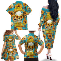 She Is Sunshine Mixed With A Little Hurricane Family Matching Off Shoulder Long Sleeve Dress and Hawaiian Shirt - Wonder Print Shop