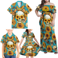 She Is Sunshine Mixed With A Little Hurricane Family Matching Off Shoulder Maxi Dress and Hawaiian Shirt - Wonder Print Shop