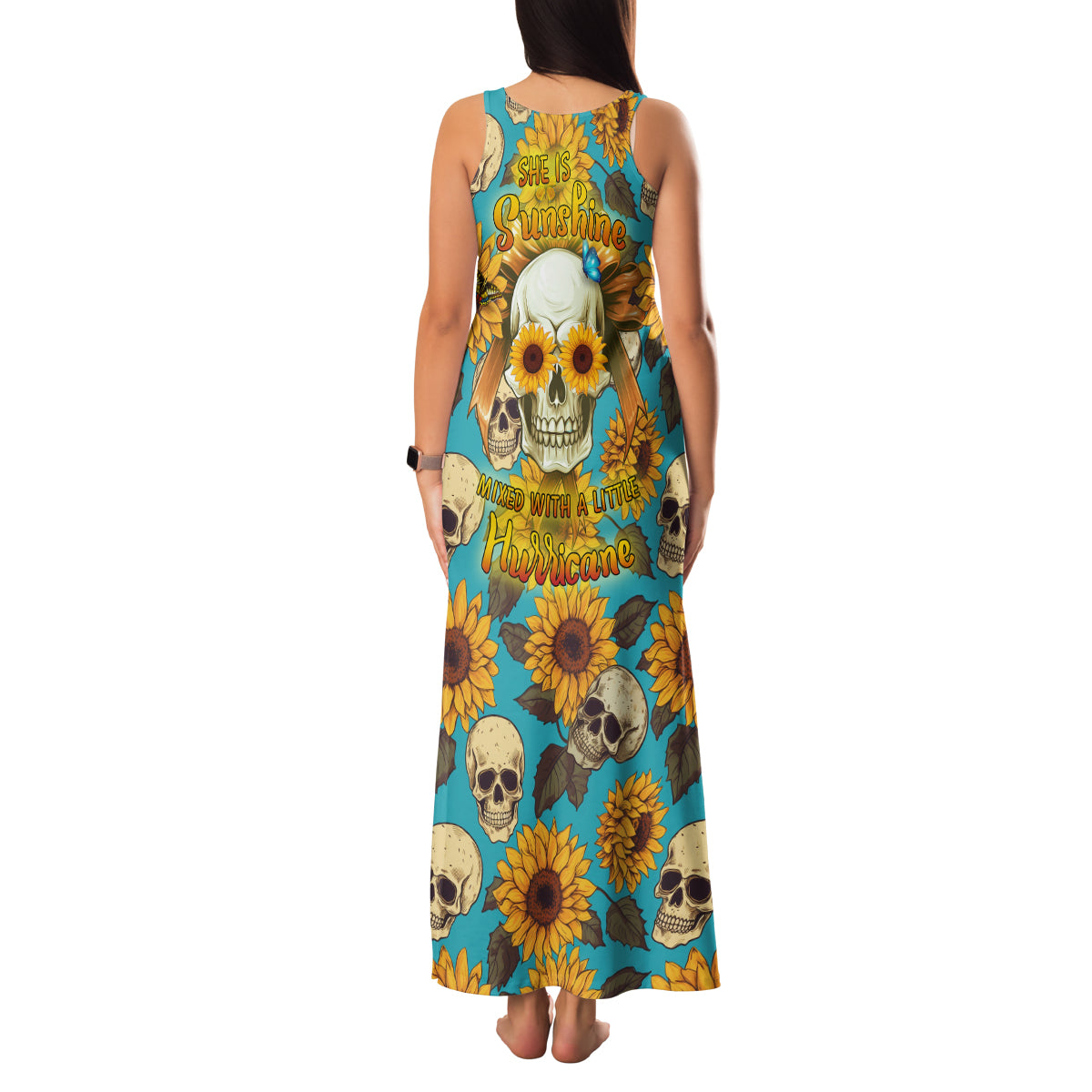 She Is Sunshine Mixed With A Little Hurricane Family Matching Tank Maxi Dress and Hawaiian Shirt - Wonder Print Shop