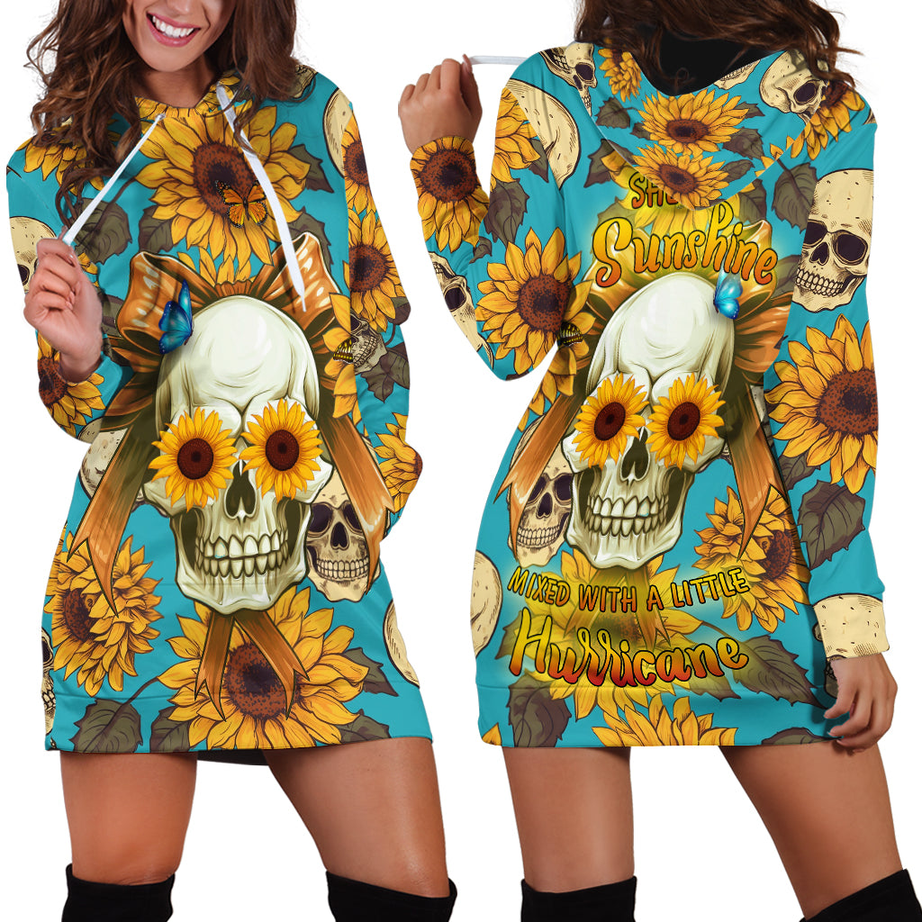She Is Sunshine Mixed With A Little Hurricane Hoodie Dress - Wonder Print Shop