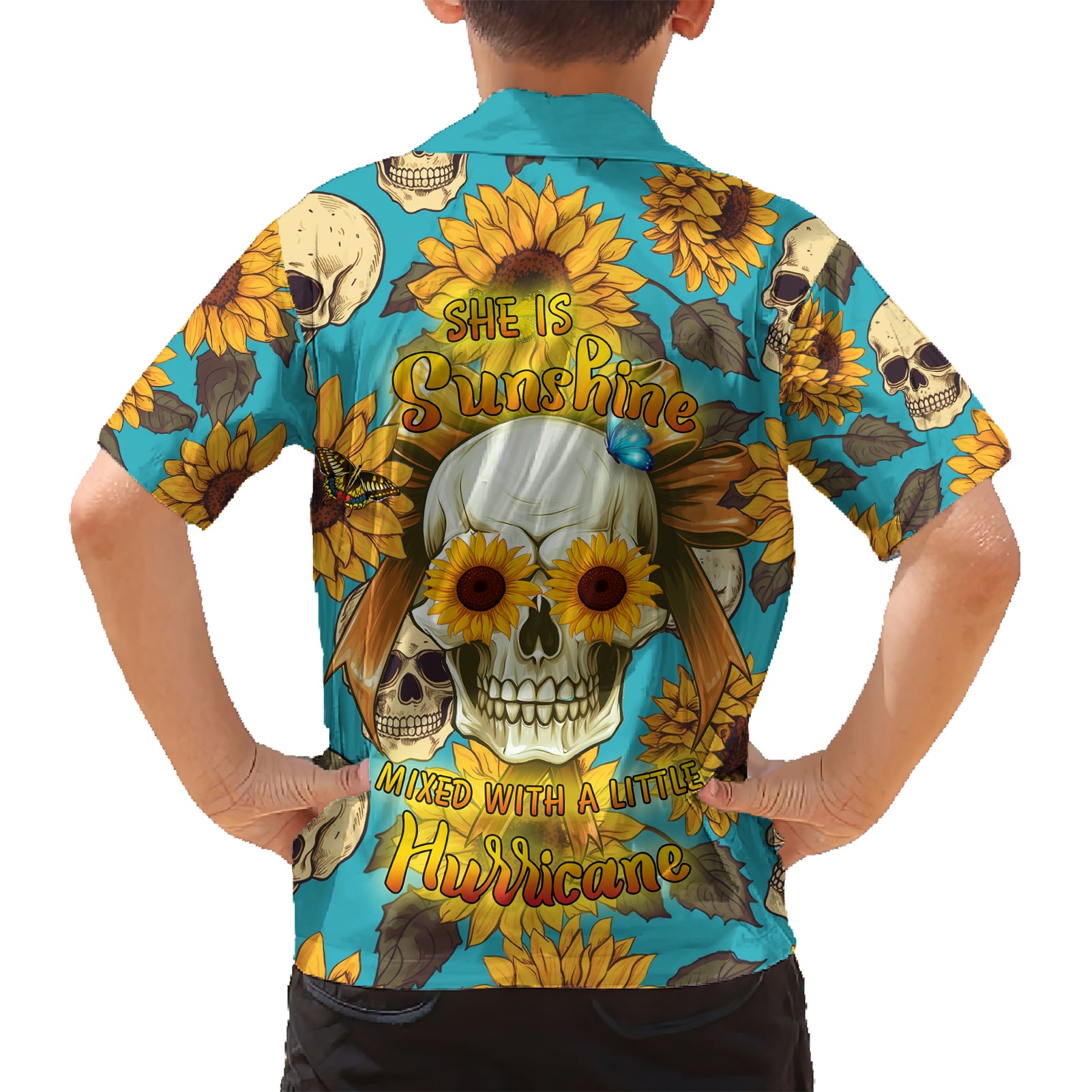 She Is Sunshine Mixed With A Little Hurricane Kid Hawaiian Shirt - Wonder Print Shop