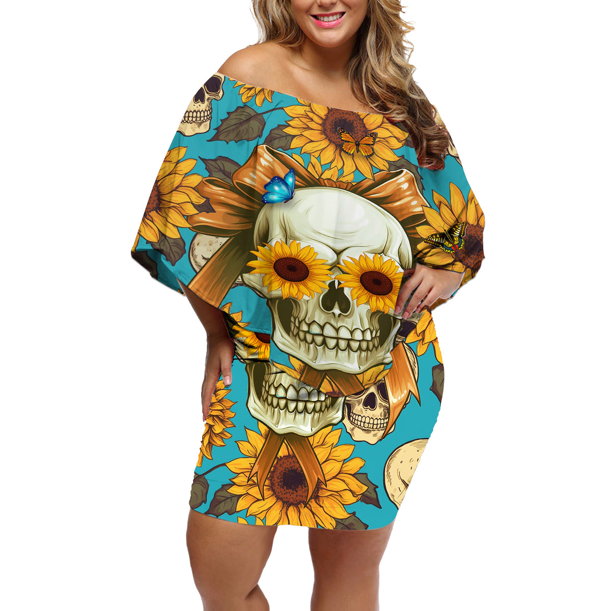 She Is Sunshine Mixed With A Little Hurricane Off Shoulder Short Dress - Wonder Print Shop