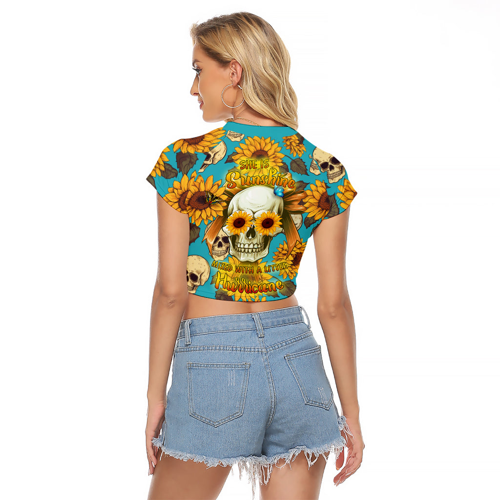 She Is Sunshine Mixed With A Little Hurricane Raglan Cropped T Shirt - Wonder Print Shop