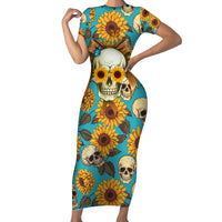 She Is Sunshine Mixed With A Little Hurricane Short Sleeve Bodycon Dress - Wonder Print Shop