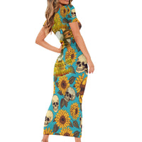 She Is Sunshine Mixed With A Little Hurricane Short Sleeve Bodycon Dress - Wonder Print Shop