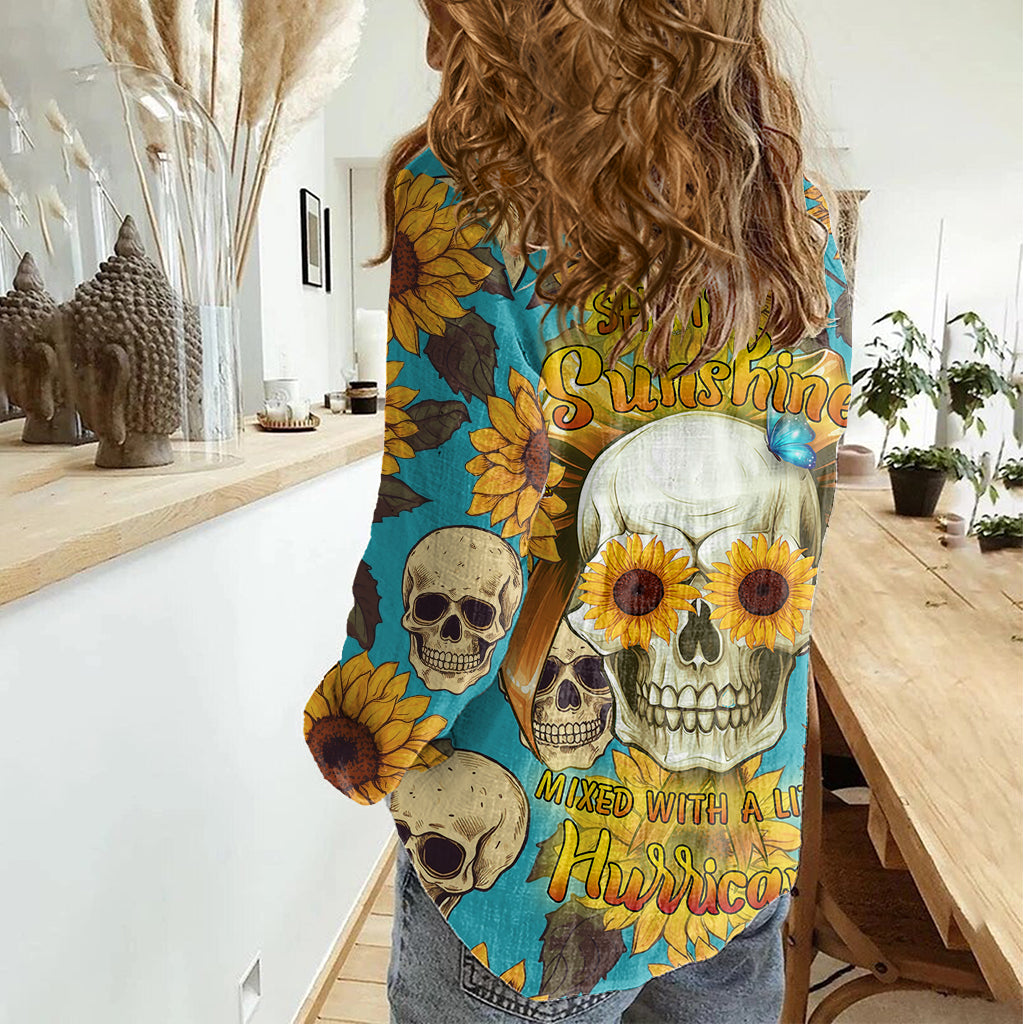 She Is Sunshine Mixed With A Little Hurricane Women Casual Shirt - Wonder Print Shop