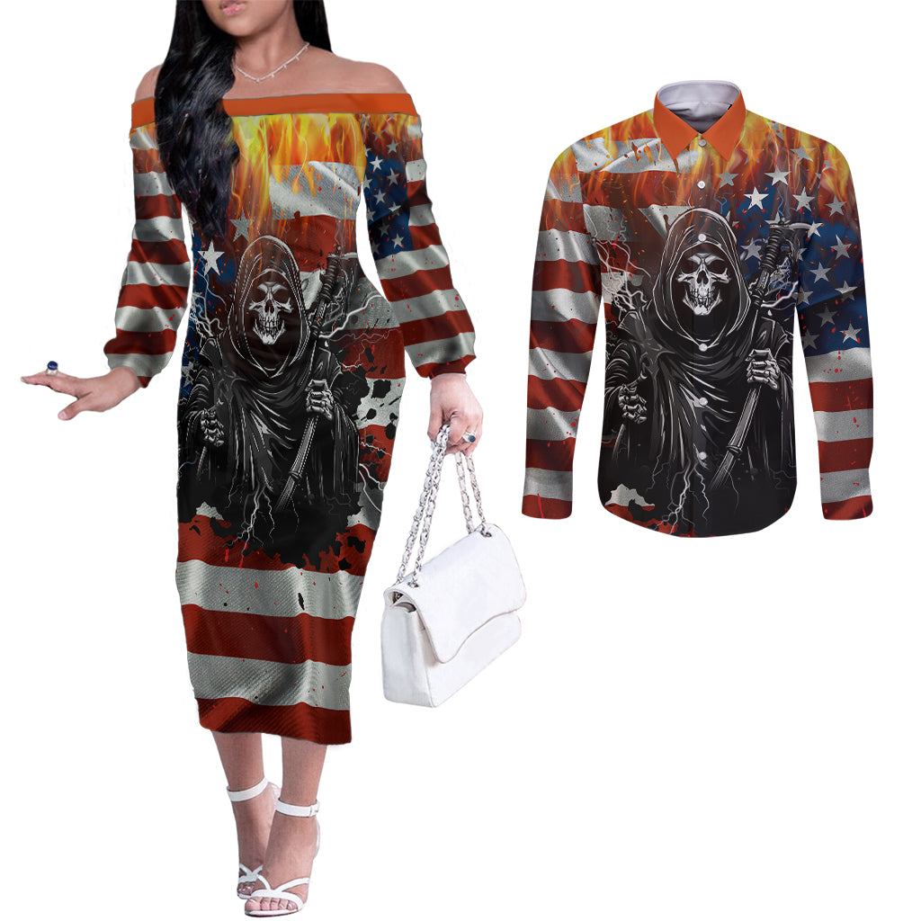 america-live-it-love-it-or-get-the-hell-out-couples-matching-off-the-shoulder-long-sleeve-dress-and-long-sleeve-button-shirts