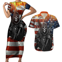 America Live It Love it Or Get the Hell Out Couples Matching Short Sleeve Bodycon Dress and Hawaiian Shirt - Wonder Print Shop