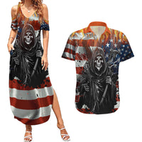 America Live It Love it Or Get the Hell Out Couples Matching Summer Maxi Dress and Hawaiian Shirt - Wonder Print Shop