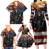America Live It Love it Or Get the Hell Out Family Matching Long Sleeve Bodycon Dress and Hawaiian Shirt - Wonder Print Shop