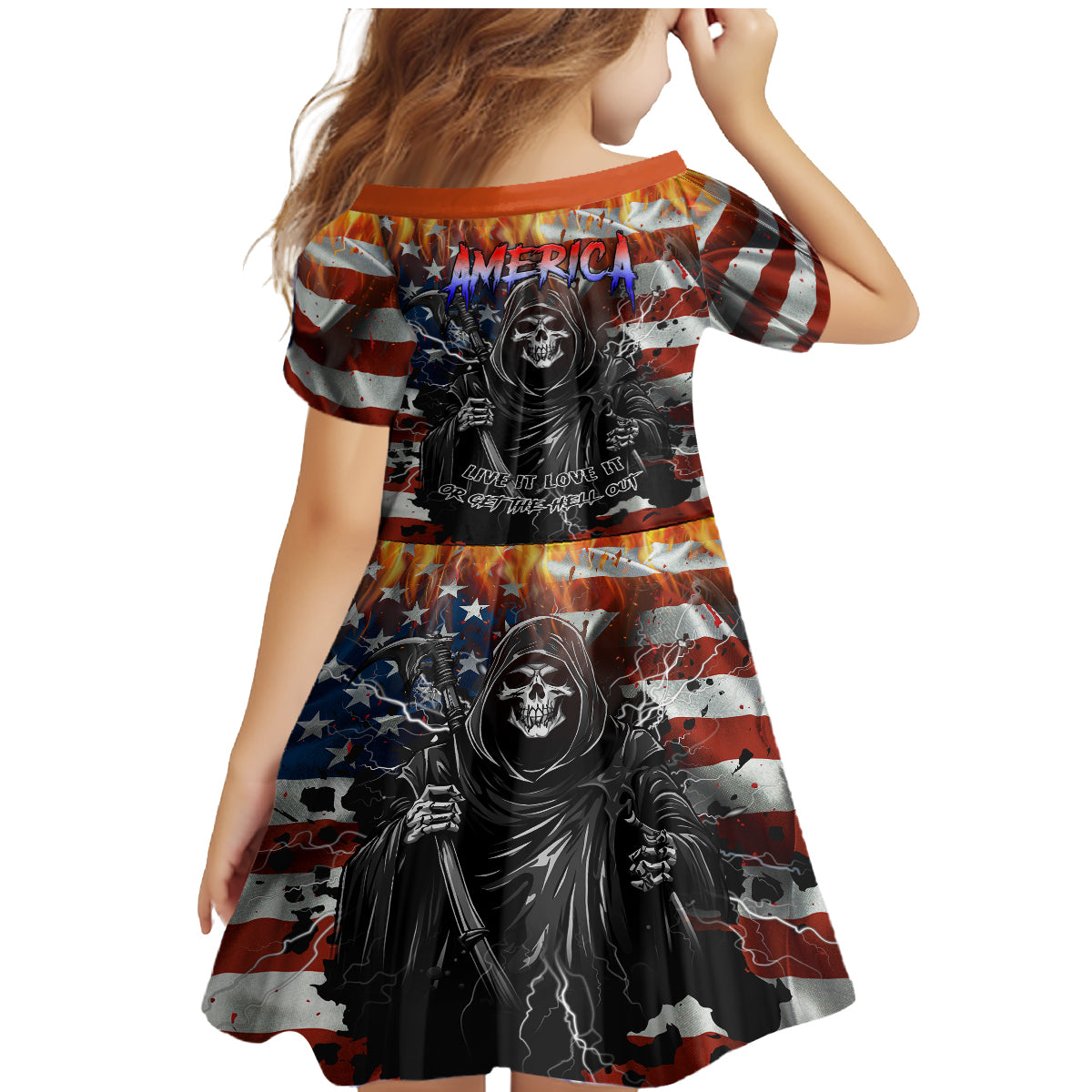 America Live It Love it Or Get the Hell Out Family Matching Mermaid Dress and Hawaiian Shirt - Wonder Print Shop