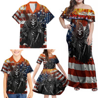 America Live It Love it Or Get the Hell Out Family Matching Off Shoulder Maxi Dress and Hawaiian Shirt - Wonder Print Shop