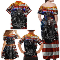 America Live It Love it Or Get the Hell Out Family Matching Off Shoulder Maxi Dress and Hawaiian Shirt - Wonder Print Shop