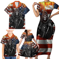 America Live It Love it Or Get the Hell Out Family Matching Short Sleeve Bodycon Dress and Hawaiian Shirt - Wonder Print Shop