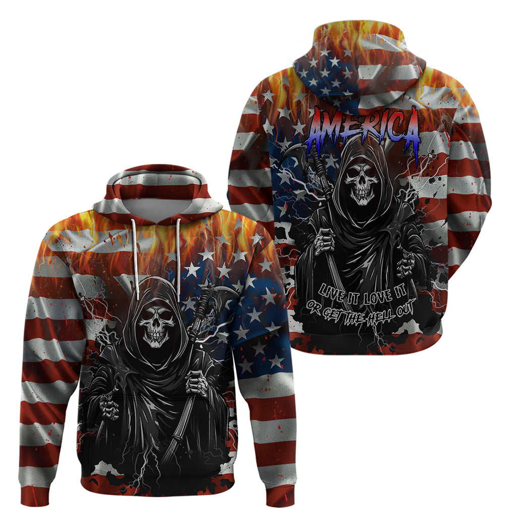 America Live It Love it Or Get the Hell Out Hoodie - Wonder Print Shop