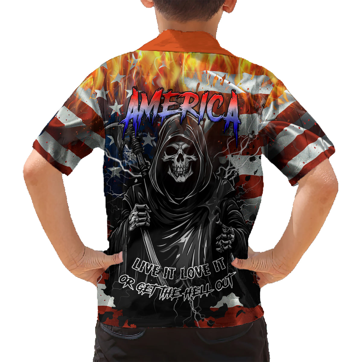 America Live It Love it Or Get the Hell Out Kid Hawaiian Shirt - Wonder Print Shop