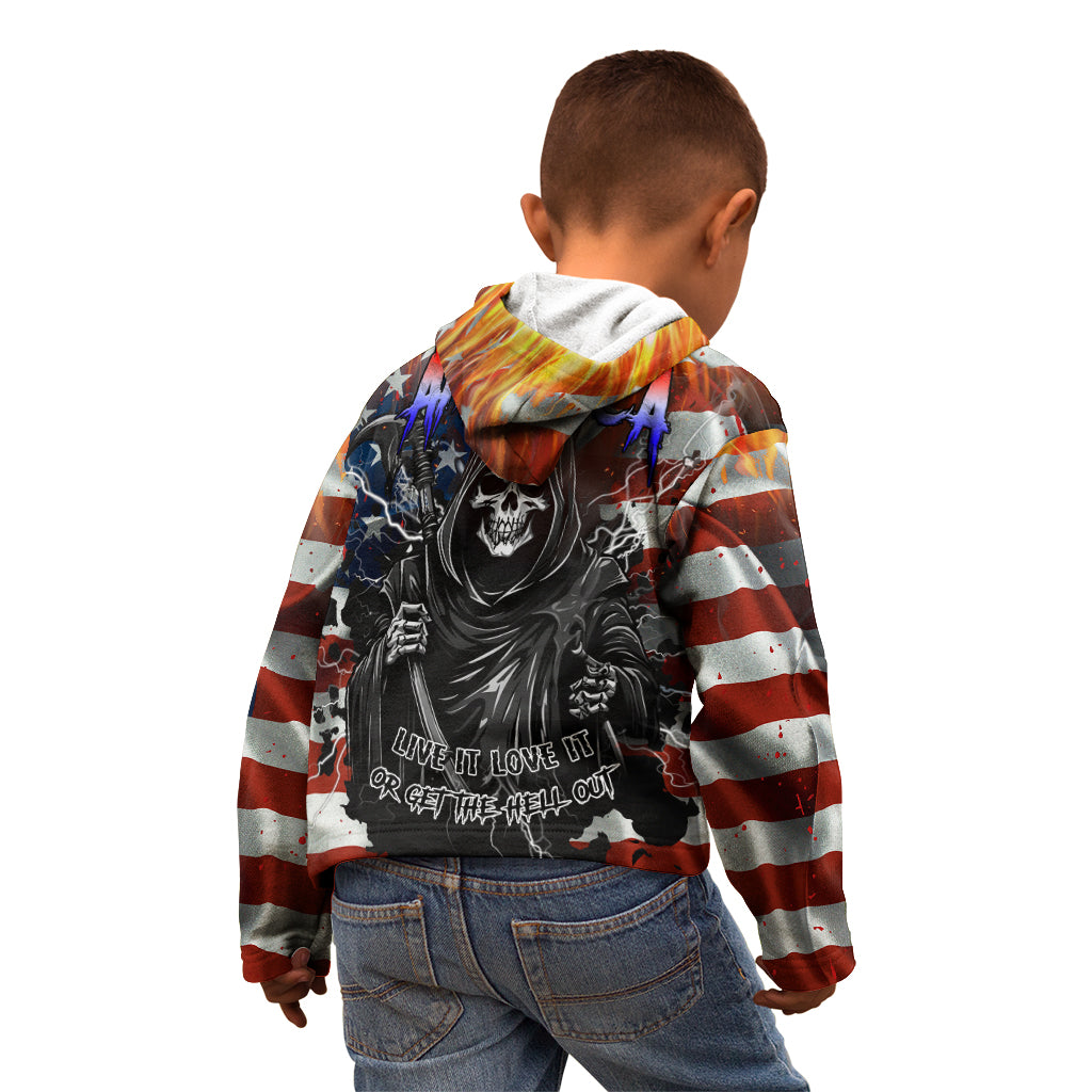 America Live It Love it Or Get the Hell Out Kid Hoodie - Wonder Print Shop