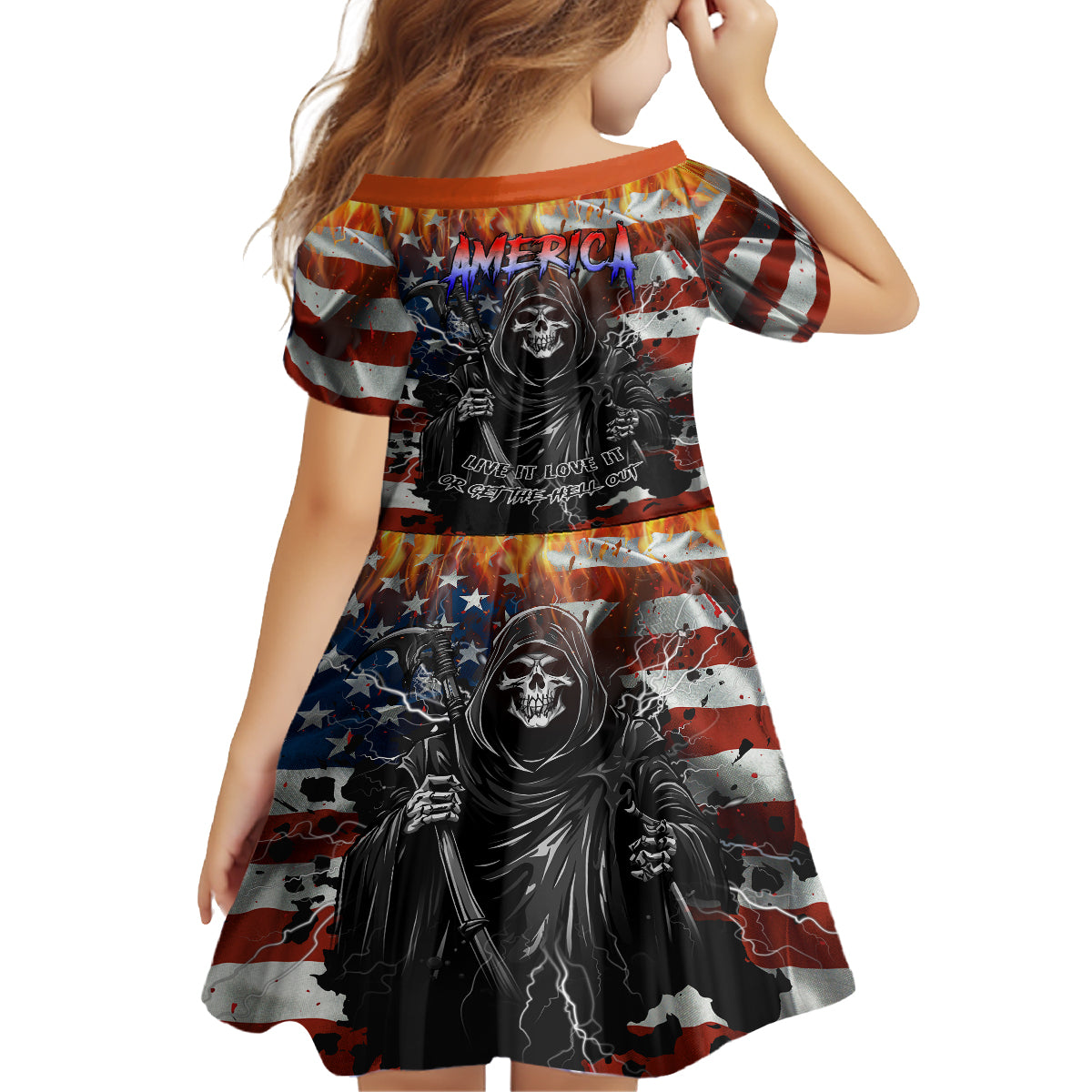 America Live It Love it Or Get the Hell Out Kid Short Sleeve Dress - Wonder Print Shop