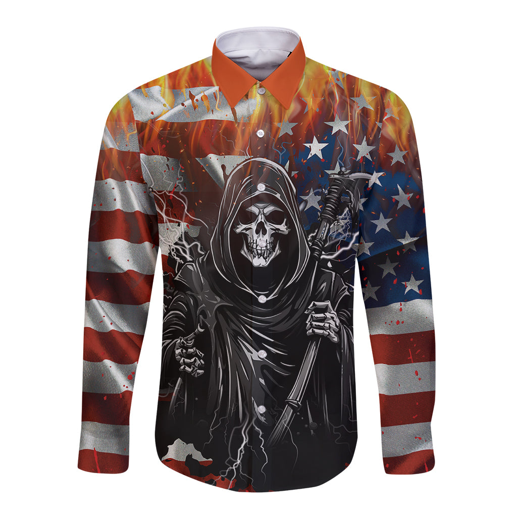 America Live It Love it Or Get the Hell Out Long Sleeve Button Shirt - Wonder Print Shop