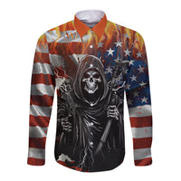 America Live It Love it Or Get the Hell Out Long Sleeve Button Shirt - Wonder Print Shop