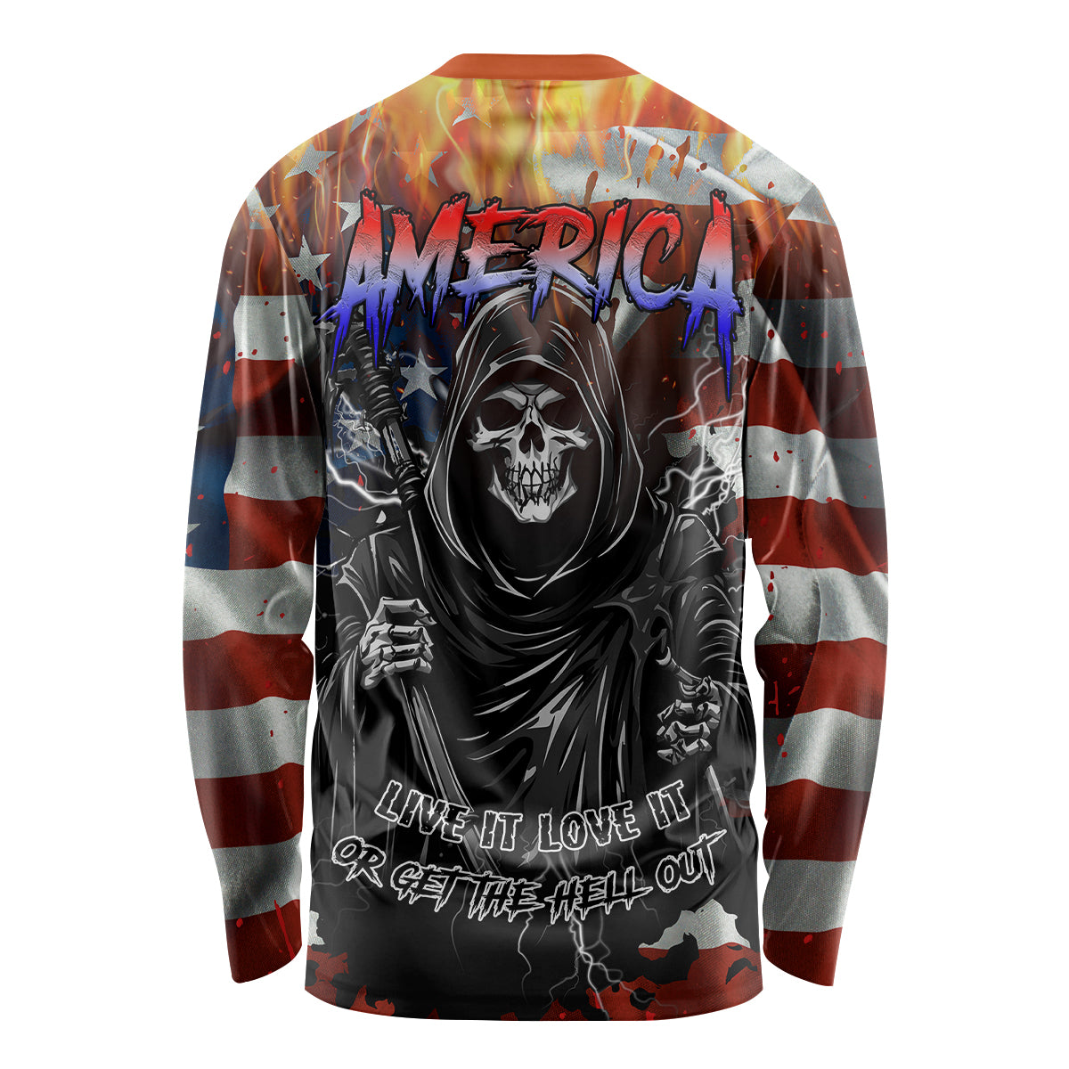 America Live It Love it Or Get the Hell Out Long Sleeve Shirt - Wonder Print Shop