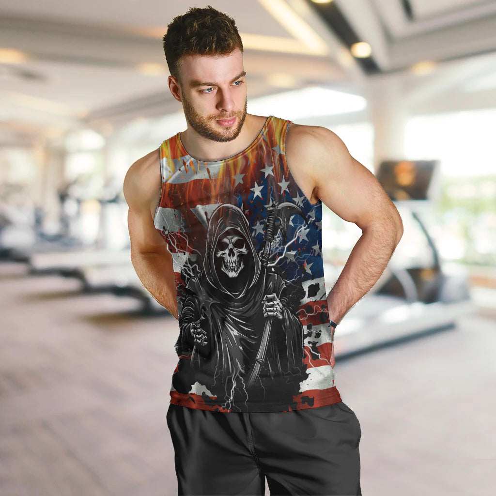 America Live It Love it Or Get the Hell Out Men Tank Top - Wonder Print Shop