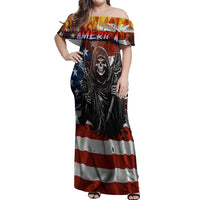 America Live It Love it Or Get the Hell Out Off Shoulder Maxi Dress - Wonder Print Shop