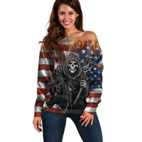 America Live It Love it Or Get the Hell Out Off Shoulder Sweater - Wonder Print Shop