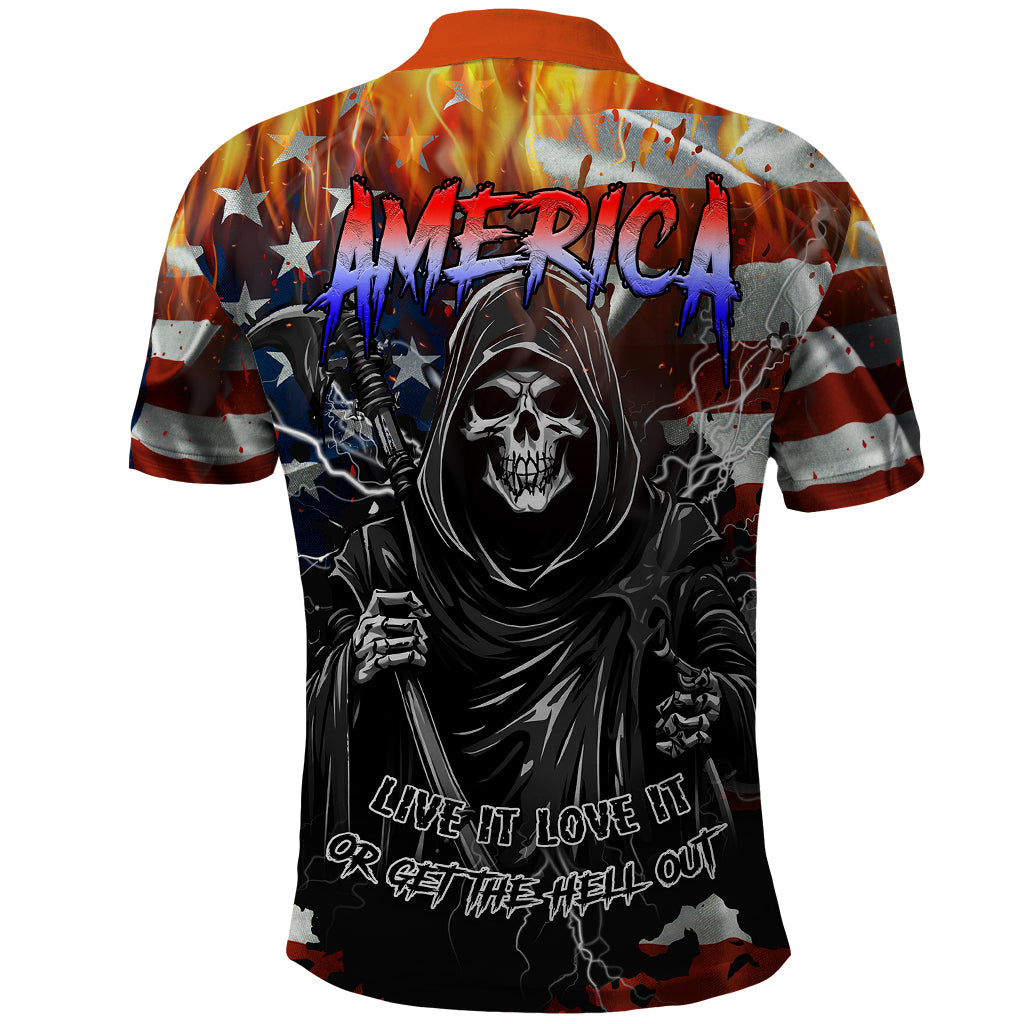 America Live It Love it Or Get the Hell Out Polo Shirt - Wonder Print Shop