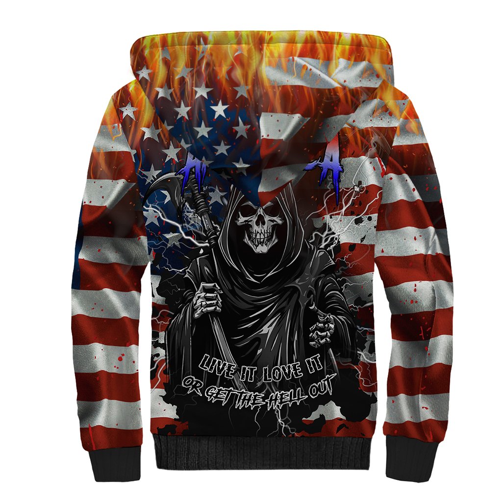 America Live It Love it Or Get the Hell Out Sherpa Hoodie - Wonder Print Shop