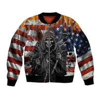 America Live It Love it Or Get the Hell Out Sleeve Zip Bomber Jacket - Wonder Print Shop