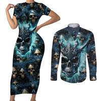 Welcome To The Dark Side Couples Matching Short Sleeve Bodycon Dress and Long Sleeve Button Shirts - Wonder Print Shop