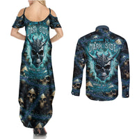 Welcome To The Dark Side Couples Matching Summer Maxi Dress and Long Sleeve Button Shirts - Wonder Print Shop