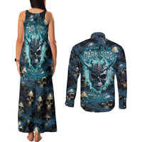 Welcome To The Dark Side Couples Matching Tank Maxi Dress and Long Sleeve Button Shirts - Wonder Print Shop