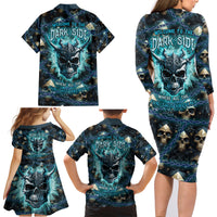 Welcome To The Dark Side Family Matching Long Sleeve Bodycon Dress and Hawaiian Shirt - Wonder Print Shop