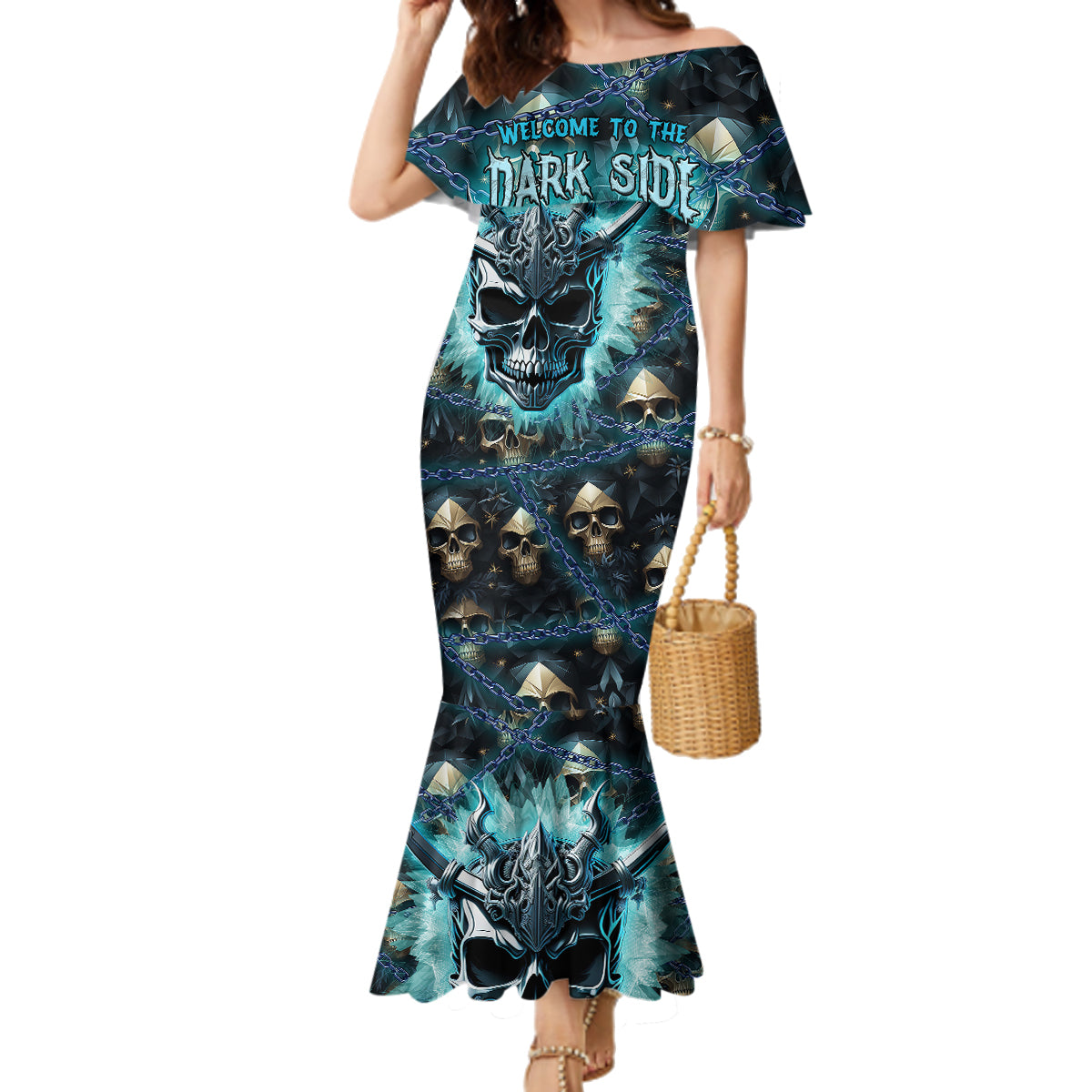 Welcome To The Dark Side Family Matching Mermaid Dress and Hawaiian Shirt - Wonder Print Shop
