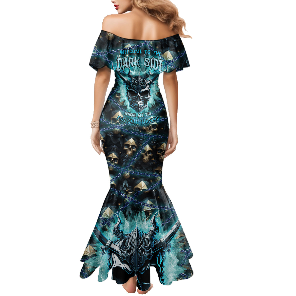 Welcome To The Dark Side Family Matching Mermaid Dress and Hawaiian Shirt - Wonder Print Shop