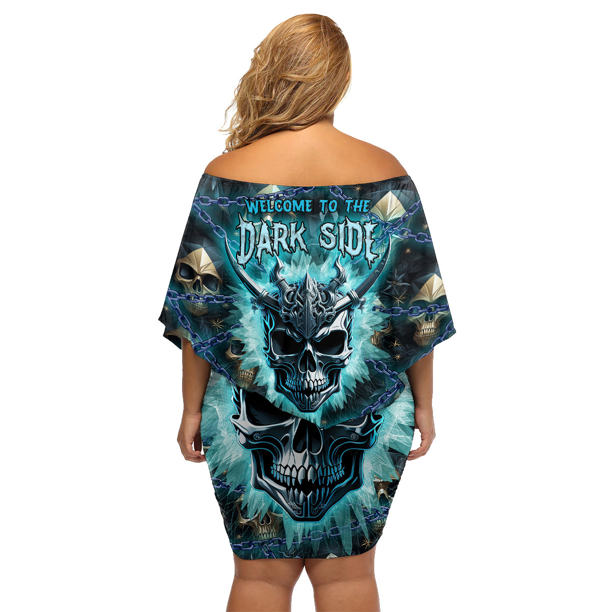 Welcome To The Dark Side Family Matching Off Shoulder Short Dress and Hawaiian Shirt - Wonder Print Shop