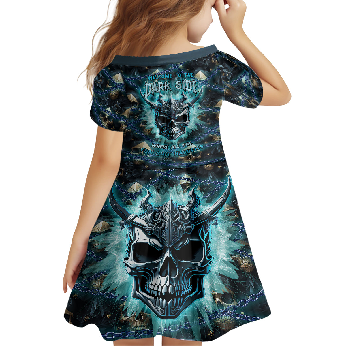 Welcome To The Dark Side Family Matching Puletasi Dress and Hawaiian Shirt - Wonder Print Shop