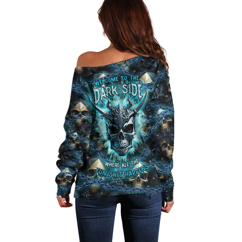 Welcome To The Dark Side Off Shoulder Sweater - Wonder Print Shop