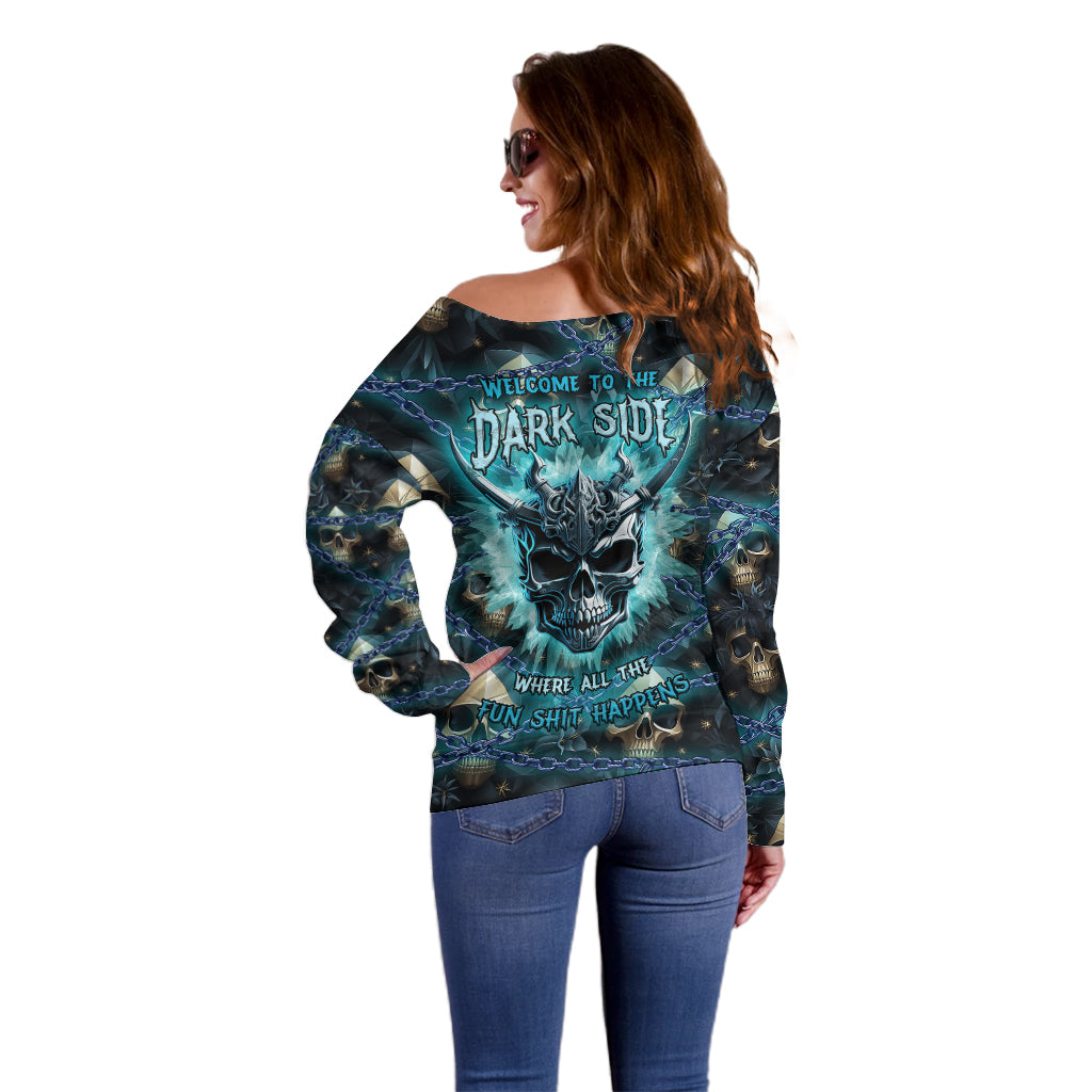 Welcome To The Dark Side Off Shoulder Sweater - Wonder Print Shop
