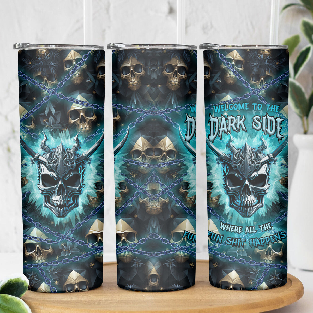 Welcome To The Dark Side Skinny Tumbler - Wonder Print Shop