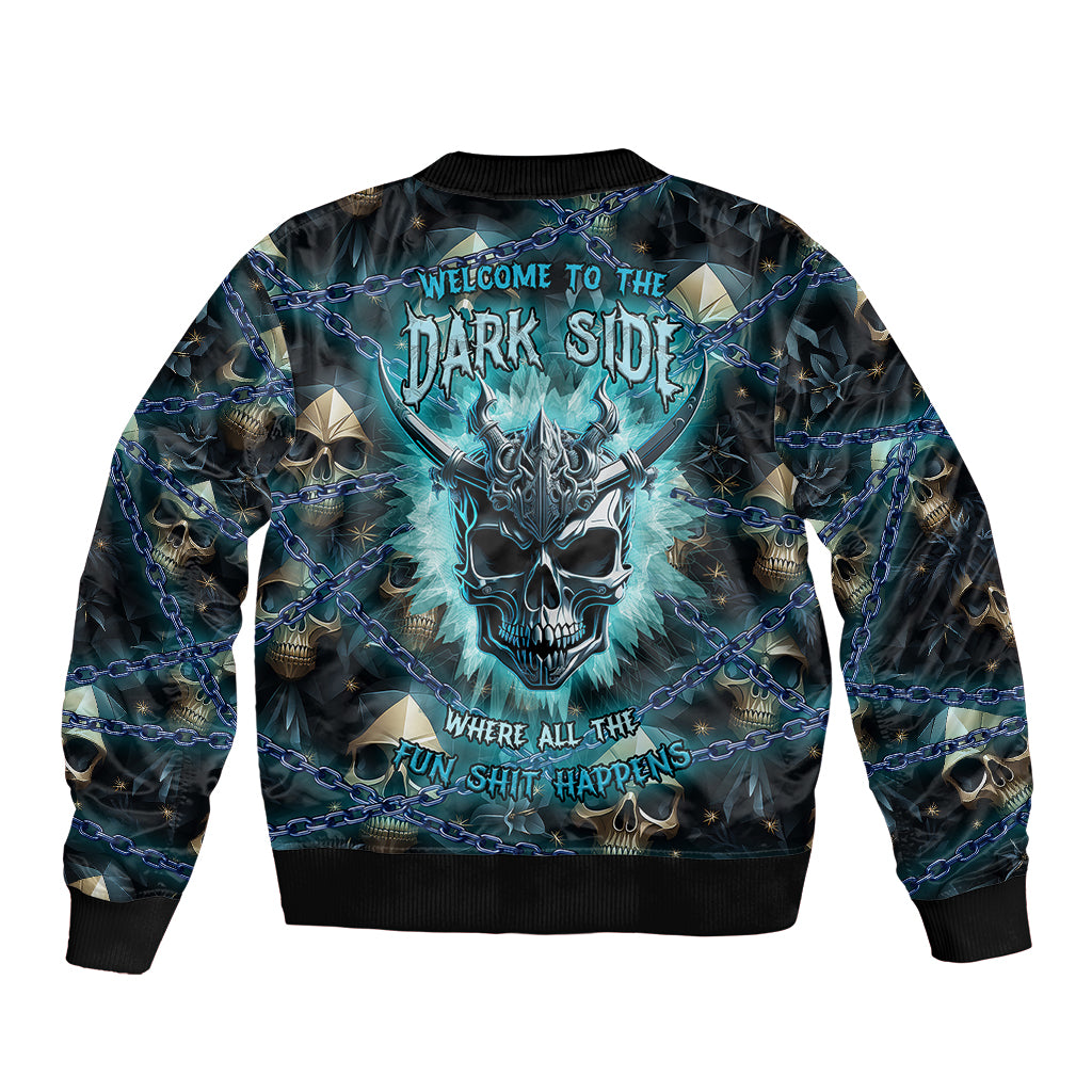 Welcome To The Dark Side Sleeve Zip Bomber Jacket - Wonder Print Shop